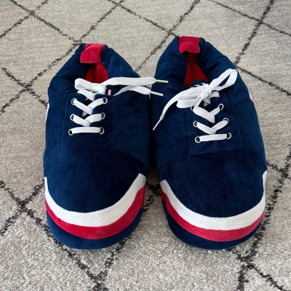 NY giants Blue and Red Slippers with White Laces brand new